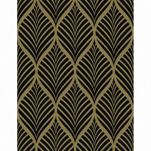 Amiya Black and Gold Wallpaper Peel and Stick Boho Removable Viny...