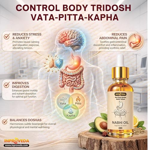Image of Digestion-Detox & Joint-Nerve Pain Relief Nabhi Oil | Nabhi Oil for Ayurvedic Multi Benefit Belly Button Oil for Daily Wellness & Relaxation | नाभि तेल | Combo Pack of 30ml + 30ml=60ml