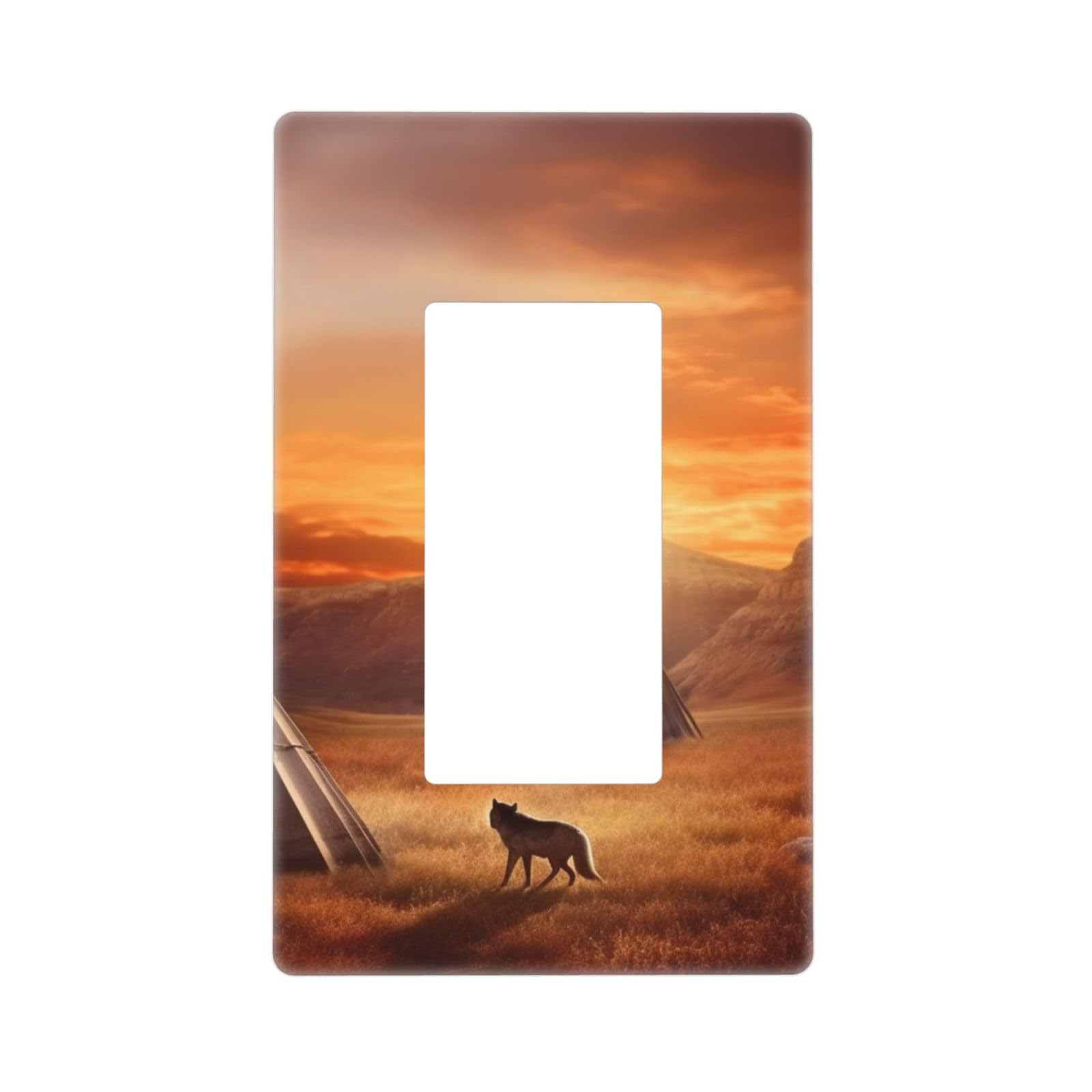 Decorator Wall Plate 1 Gang Light Switch Covers Decorator Receptacle Outlet Covers Native American Tribes Wall Plates for Electrical Outlets Plug Cover Single Rocker Switch Plates