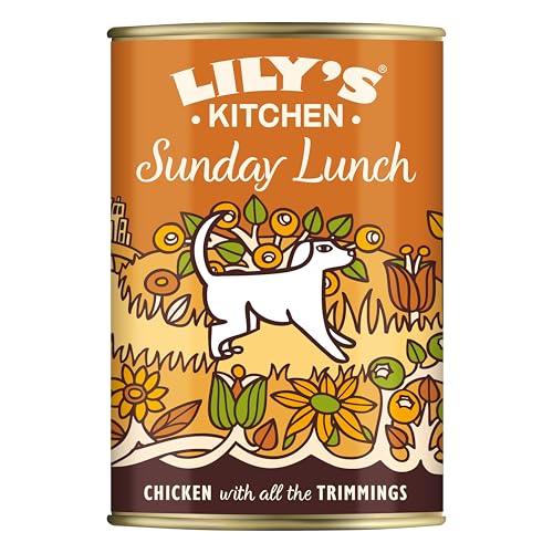 Lily's Kitchen Scatoletta di cibo umido naturale per cani adulti, pranzo della domenica, ricetta senza cereali (6 x 400g può)