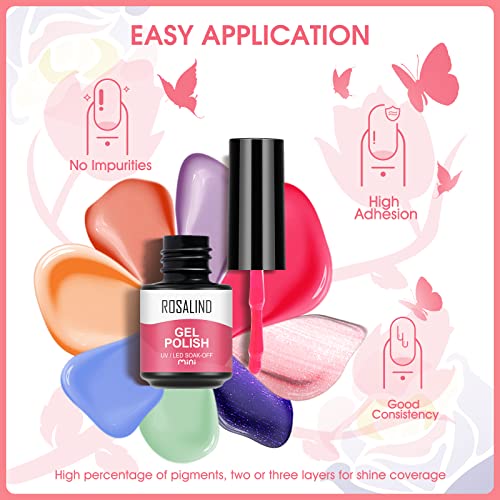 ROSALIND UV Nagellack Pastell Shellac Gel Nagellack Set 13 Farbgel Gelnägel Frühling Sommer Gel für Nägel Pastellfarben… – Bild 5