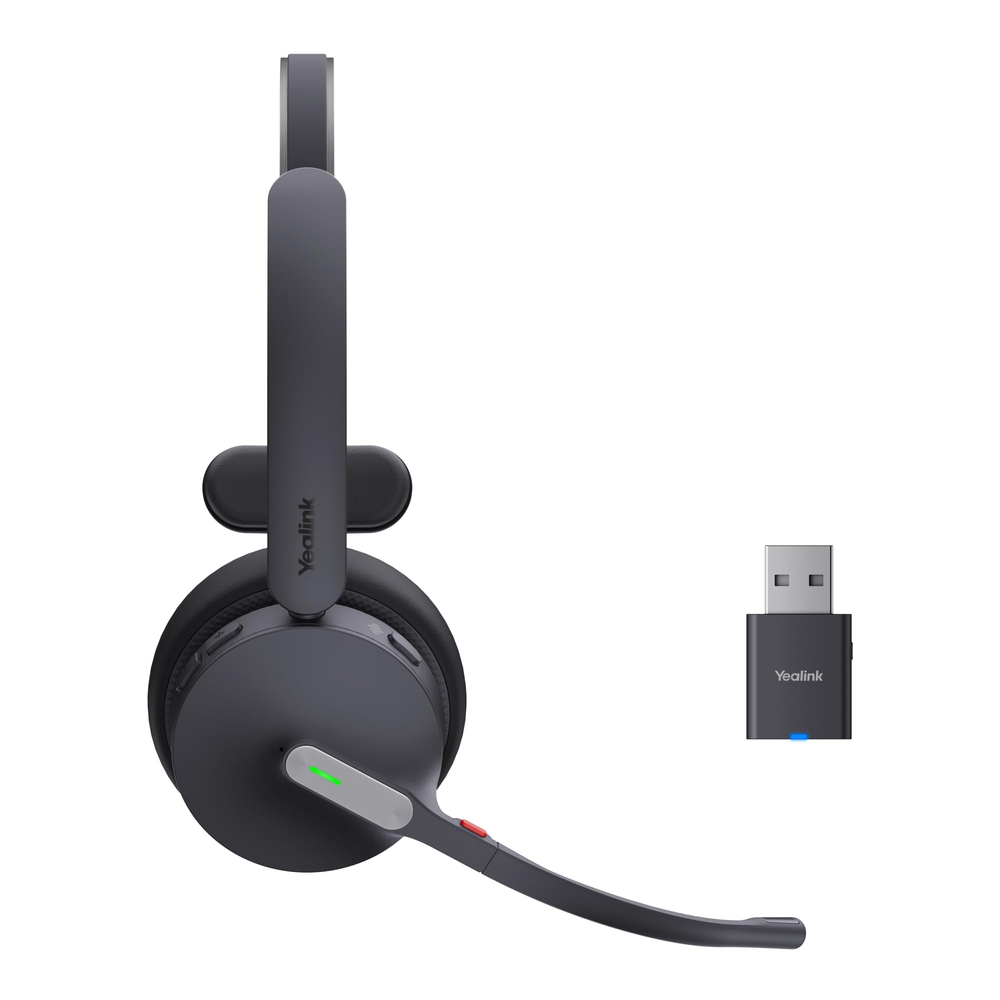Yealink WH64 Hybrid Mono UC Headset inkl. Dongle - Hybrid-Technologie, Universelle Kompatibilität, EIN-Ohr-Design, Rauschunterdrückung, USB