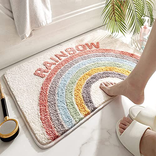 Image of Home Decor Multicolor Anti Skid Bath Mat for Bathroom, Anti Slip Bath mat, Non Slip Bath mat Door mat for Bathroom, Living Room Kitchen Bedroom (Rainbow Multcolor)