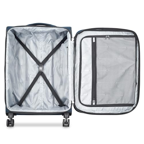 Image of DELSEY PARIS Sky Max 2.0 Softside Expandable Luggage with Spinner Wheels 2 Piece Set, Blue (24 Inch /Duffle)