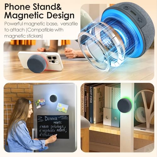 Image of Bluetooth Speaker Set Dual Pairing Stereo Sound,TWS & Magnetic Base - Portable Speaker with 10H Playtime(3H with Lights On),Wireless Speakers for TV Watching,Home Theater, Outdoor, Multi-Room