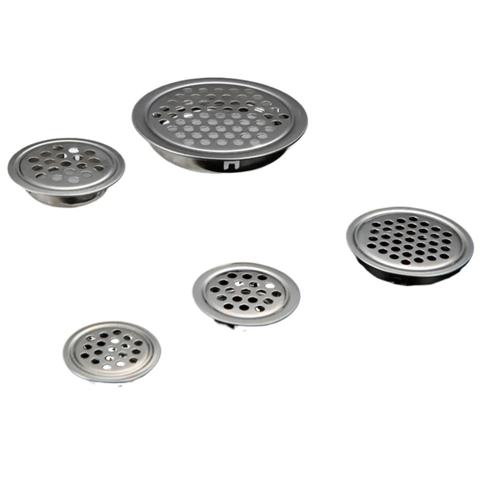 Ventilation Grilles 2Pcs Round Stainless Steel Ventilation Cover Louver Air Vent Grill Mesh Hole for Wardrobe Cabinet(Color2)