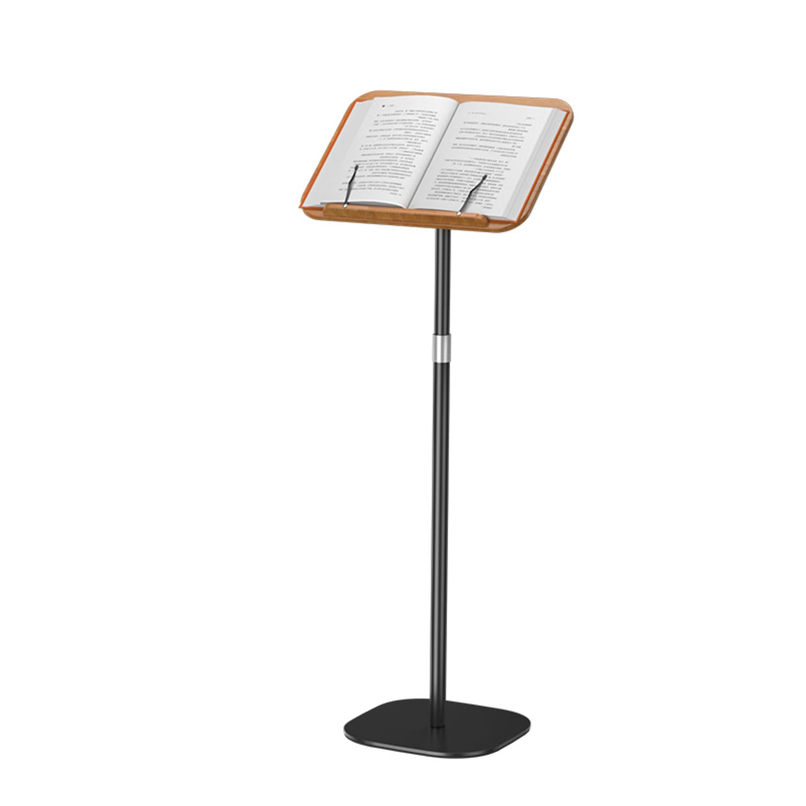 Soporte ajustable para tablet giratorio con clips de página y base de metal