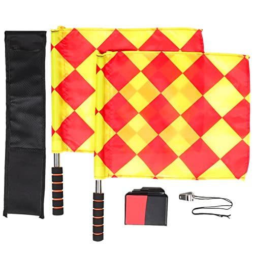 BESPORTBLE 1set Soccer Referee Flags with Red and for Outdoor Games Highly Visible Tools for Referees and Linesmen