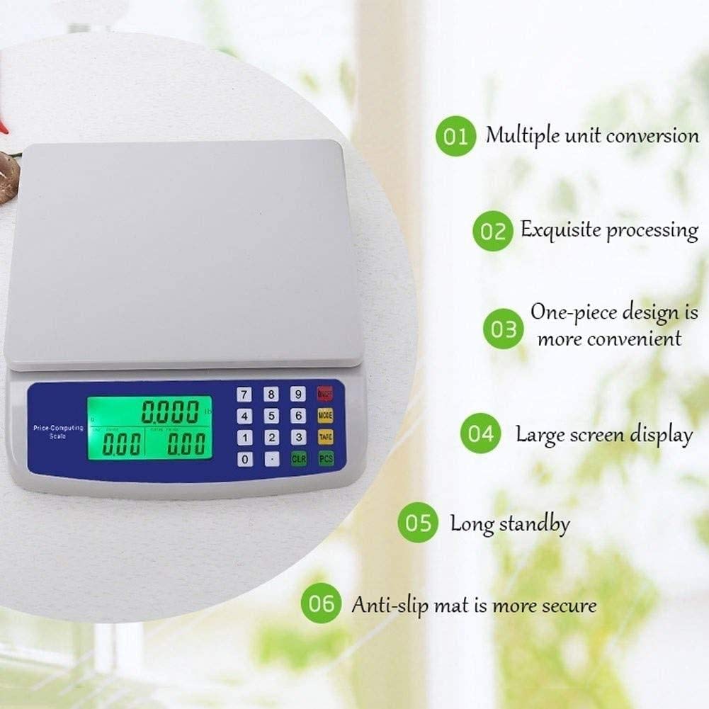30kg/1g Elektroniczna waga kuchenna Cyfrowa waga do zliczania żywności z wyświetlaczem LCD,waga sklepu komercyjnego, do ważenia mięsa Sklepy kuchenne Rynek restauracji