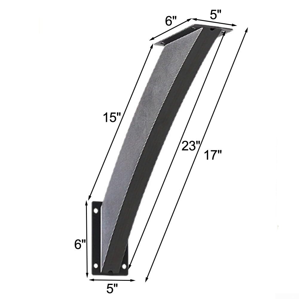 Lot de 2 équerres d'angle en fer robuste pour terrasse et parasol, structure en bois à angle de 45 degrés, finition noire