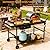 Lezbanz Pizza Oven Table with Topping Station, Outdoor Pizza Oven Cart, Grill Cart Table for Blackstone Griddle, Pizza Prep Station with Storage & Seasoning Tray, for Ninja, Cuisinart, Gozney