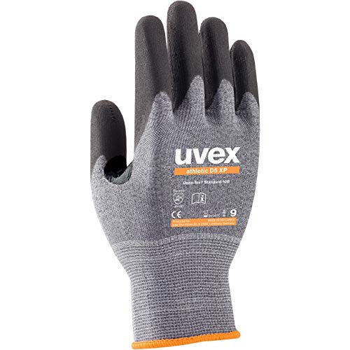 Preisvergleich Produktbild Uvex Athletic D5 XP Schnittschutzhandschuhe - 1 Paar Arbeitshandschuhe mit Daumenbeugenverstärkung 09 / L