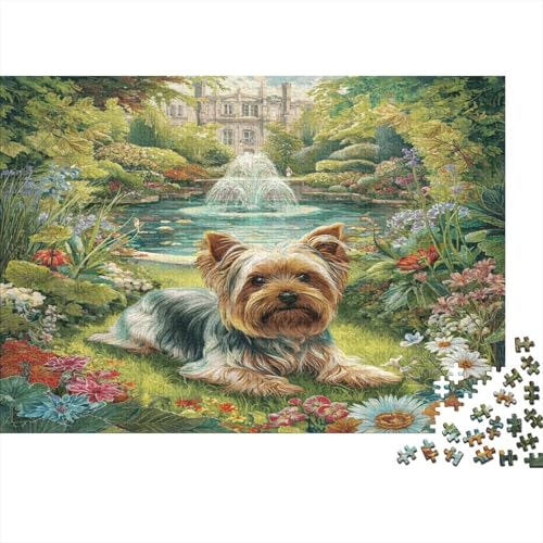 Perro Jardín Puzzle de 1000 Piezas para Adultos Papel Paisaje Puzzle para Toda la Familia 70x50cm/1000pcs
