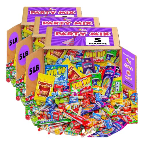 Image of Bulk Candy - 5 Pounds - Big Bulk Parade Candies - Birthday Candies for Goodie Bags - Candy Individually Wrapped - Pinata Filler Stuffer Variety Pack (Pack of 3)