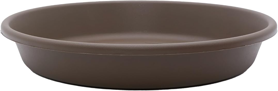 The HC Companies Flower Pot Saucers - Plastic Plant Saucer for Outdoors & Indoors - Traditional Design Plant Pot Trays for Water Drainage - Durable & Stylish Round Plant Tray 12-inch Chocolate