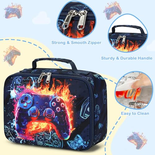 Image of CAMTOP Lunch Box Kids Boys Insulated Lunch Cooler Bag Reusable Lunch Tote Kit for School Travel