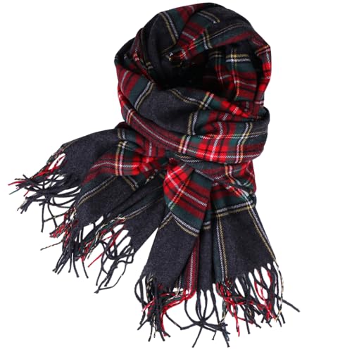 Women Tartan Plaid Scarf Warm Soft Cashmere Feel Giant Winter Shawl Wrap