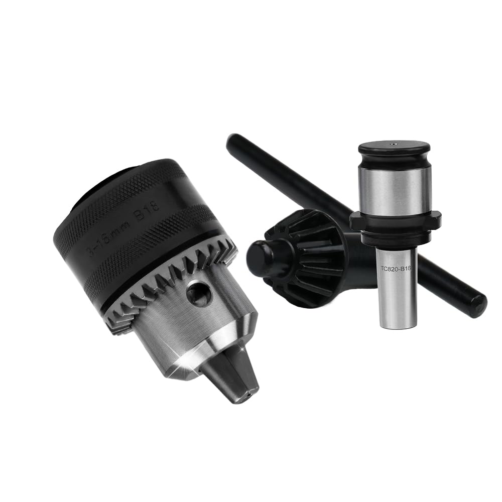 TC820 - Adaptador de portabrocas de taladro y barra de conexión con llave de portabrocas para taladro para máquina de roscado eléctrica M24HR/M30R/M36R