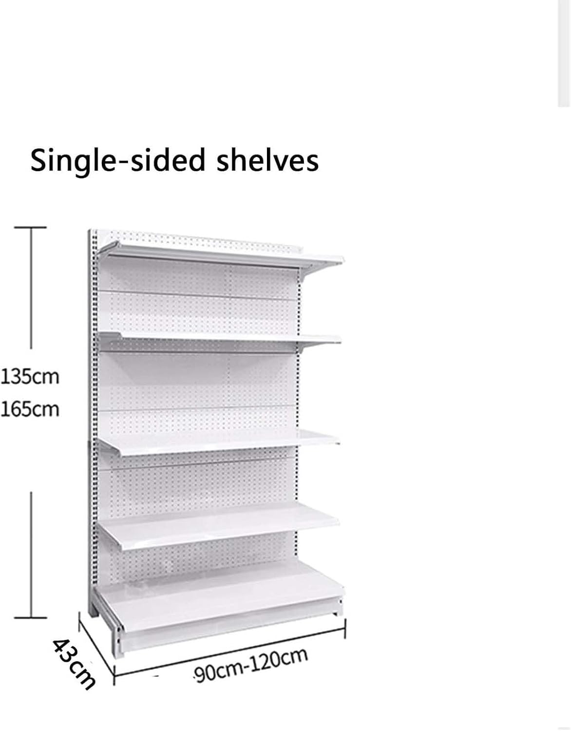 Retail Gondola Shelving Display Rack, Store Display Shelf, Adjustable Wall Unit for Supermarkets, Convenience Stores, Offices, Space-Saving Storage Solution for Merchandise(Black,35.4 * 53.1in)