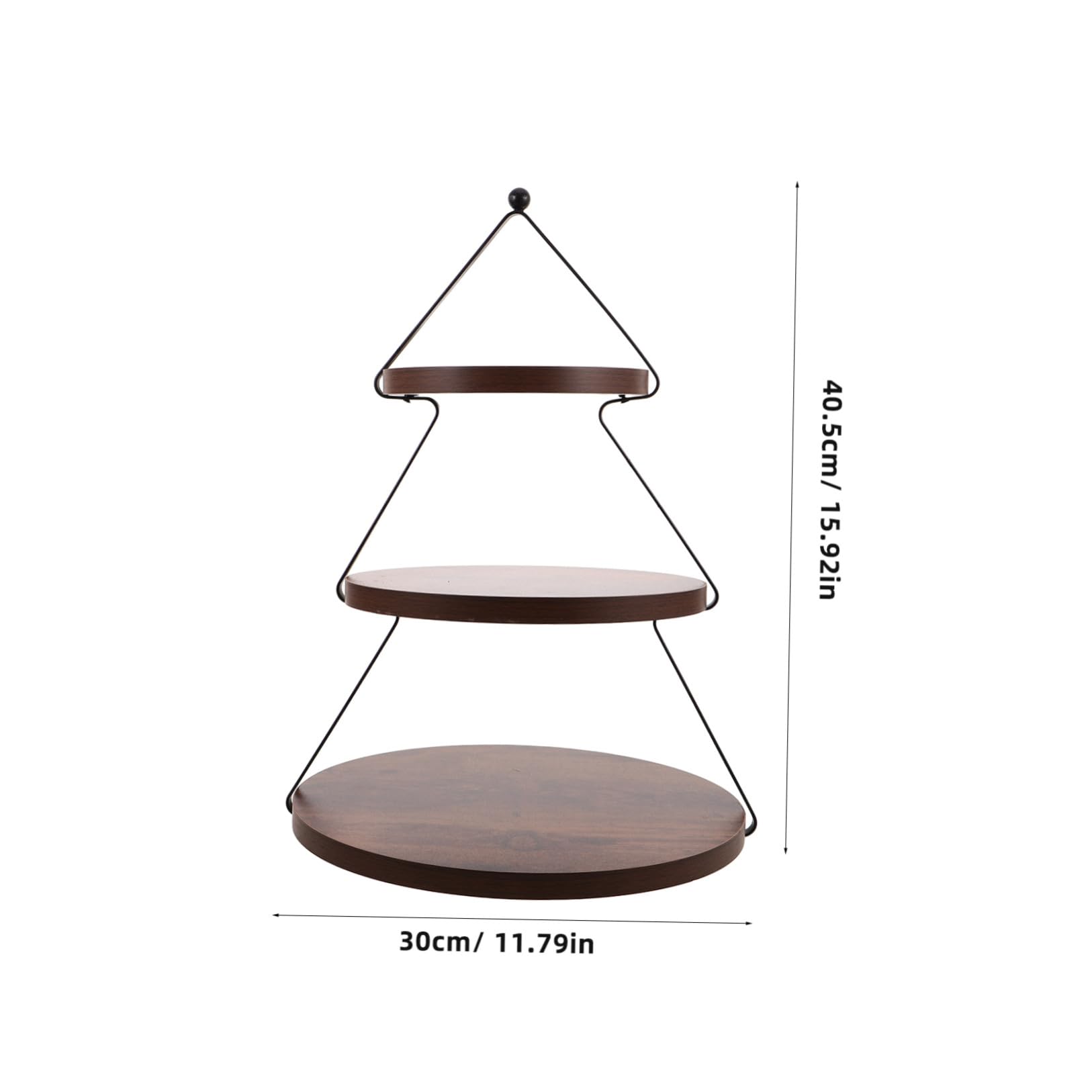 Alzata per Torte e Cupcake in Legno e Ferro a Tre Piani Design Rustico a Forma di Albero di Natale per Decorazioni Natalizie e Servizio Dessert