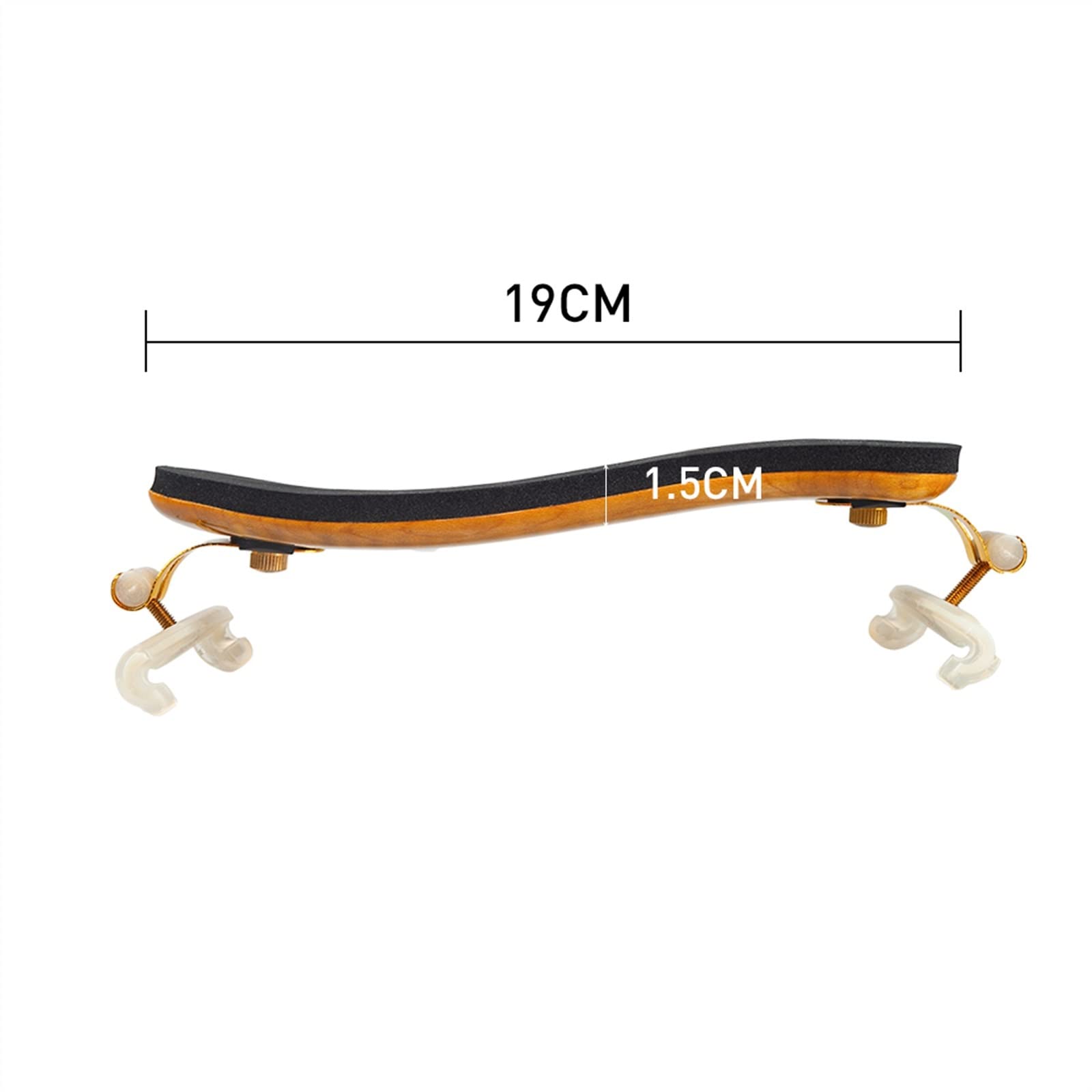 Accessori per Violino Poggiaspalla per Violino 3/4 4/4 in Legno di Acero Fiammato per Violino Acustico/Elettrico con Raccordi in Ottone