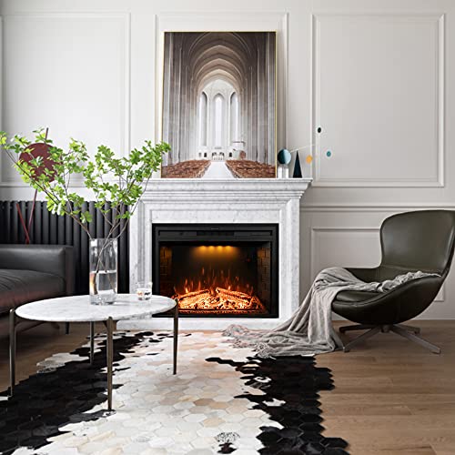 Dreamflame 36 Inch Electric Fireplace, Wall Fireplace Electric With Remote Control, Realistic Log And Crackling Sound, Overheating Protection And Timer, 750/1500W Black #TOP7