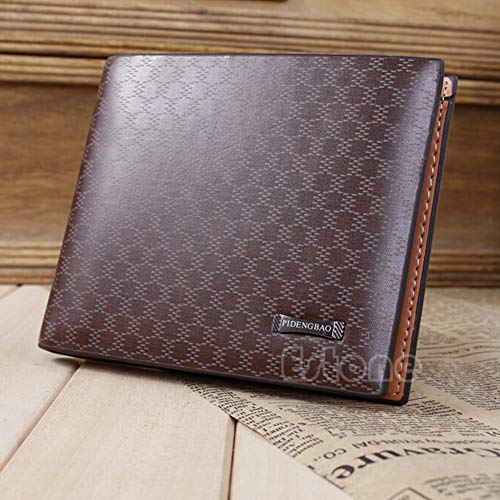 Preisvergleich Produktbild VIccoo Herren Designer Brown Wallet Leather Kreditkartenetui mit Zwei Jalousien