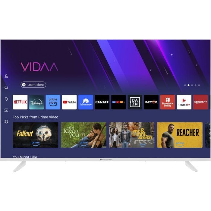 Continental Edison TV LED UHD QLED CELED43SVQLB26B7-43“ (108 cm) - 3xHDMI, 2xUSB - Blanc