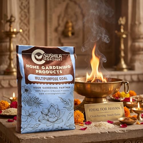 Image of Eco-Friendly Natural Wood Charcoal 5 KG | Long Burning Coal & Air Purifier Koyla for BBQ, Grilling, Cooking, Pooja, Dhoop, Havan & Gardening | Activated Charcoal for Indoor Plants