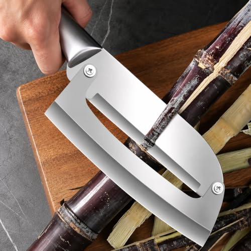 Image of Machado Stainless Steel Sugarcane Knife Heavy Duty Cane Cutter with Ergonomic Handle, Razor Sharp Multipurpose Cleaver for Sugarcane, Coconuts, Vegetables & Meat