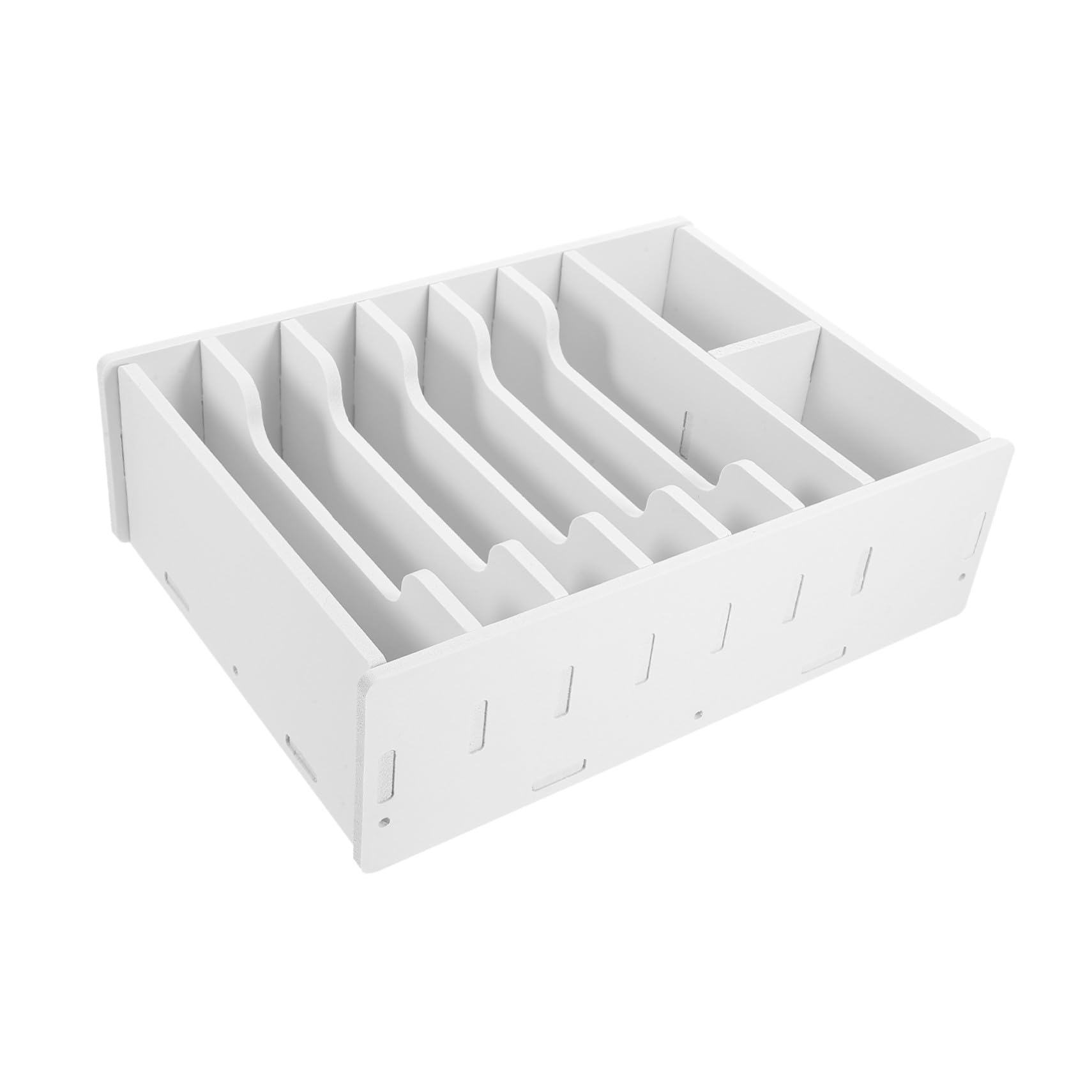 Organisateur de bureau HOMSFOU boîte de rangement compacte blanche à compartiments pour reçus
