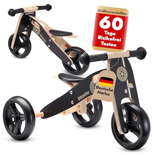 BIKESTAR Mini Kinder Laufrad Holz Lauflernrad mit DREI Rädern für Jungen und Mädchen ab 1 – 1,5...