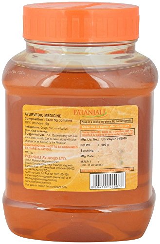 Image of Patanjali Honey - Pure, 500g Bottle