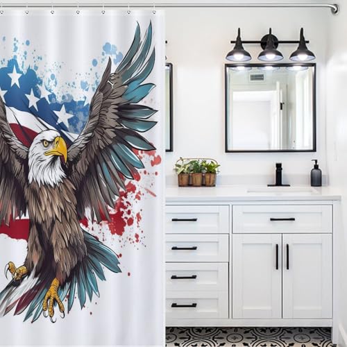 Rideau de douche imperméable Aigle en polyester chic pour salle de bain - 5