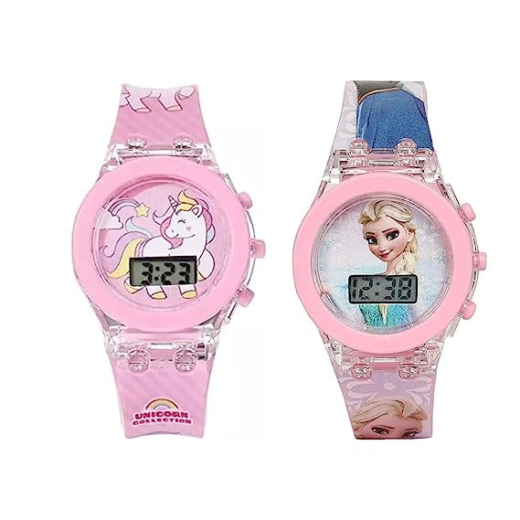 Kanisha Kids Watch Pair Frozen/Marvel Avengers/Unicorn Digital Watch Set for Kids with Disco LED Lights (Boys & Girls) Pack of (2) (B0C9JXYN39) Amazon Price History, Amazon Price Tracker