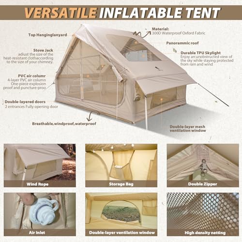 Carpa inflable grande para camping 4-6 personas 4 estaciones miniatura 6