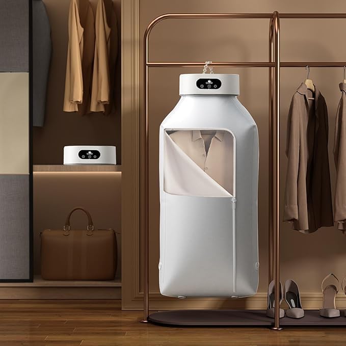 Image of Portable Mini Clothes Dryer Machine, Foldable Electric Laundry Drying Wardrobe with Timer, Compact Travel Dryer for Baby Clothes, Underwear and Towels
