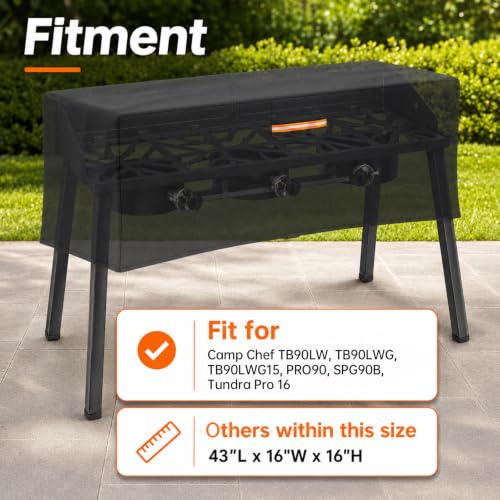 Image of EVRBUL Patio Cover for Camp Chef 3 Burner Stoves, 43 inch L x 16 inch W x 16 inch H