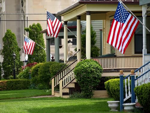 ALLIED FLAG American Flag and Pole Set - 3x5 US Flag and 5' Spinning Flag Pole, Durable for Outdoors - Made in USA