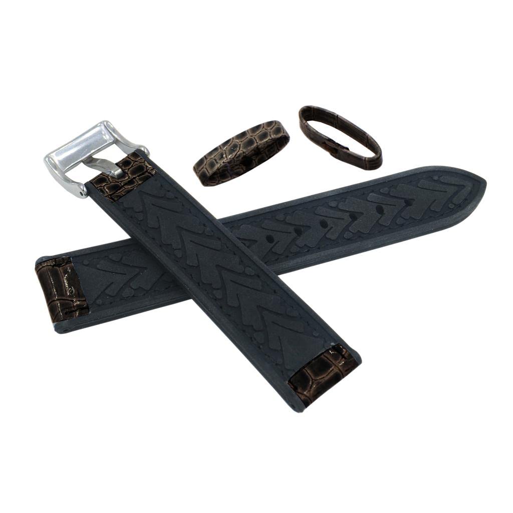 LOOM TREE Vintage Leather Surface Silicone Watch Band Strap Replacement Brown-20mm (B09ZTTWP9F) Amazon Price History, Amazon Price Tracker