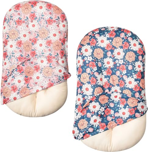 Image of 2 Pack Baby Lounger Cover Soft Cotton Slipcover Fits Newborn Lounger for Baby Boys and Girls Infant Lounger Cover (2 Pack Boho Floral)