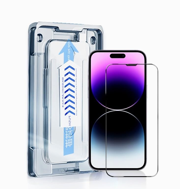 JBtech For iPhone 15 Screen Protector With Easy Dust Removal Installation Kit Tool, 9H Diamond Hardness Clear Tempered Glass, Full Coverage, Bubble Free, Anti-Fingerprint (iPhone 15 6.1 Inch)