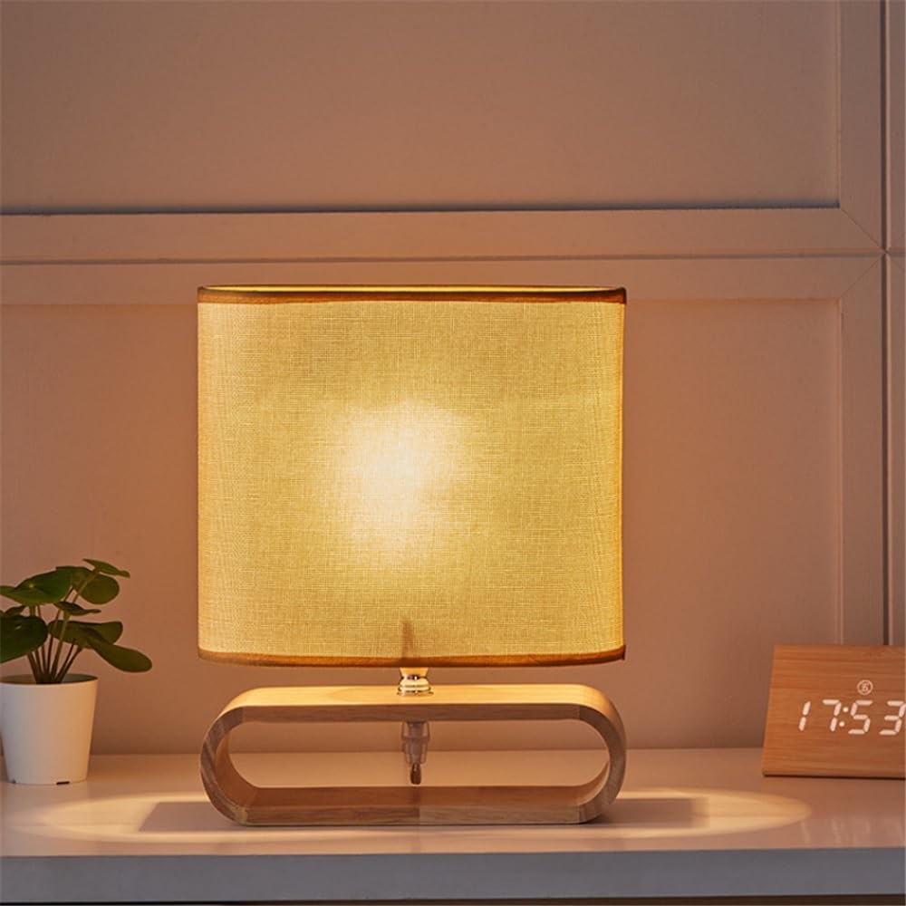 Affascinante Lampada da tavolo in legno for camera letto, studio, soggiorno, comodino Arredamento per la casa