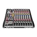 8-Channel Mixing Console Audio Mixer, Bluetooth USB PC Recording Input Audio Mixer, 110V 50Hz 18W