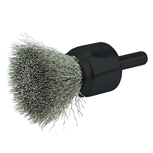 Image of Weiler 10017 3 /4 inch Crimped Wire End Brush, .006 inch Stainless Steel Fill, Made in the USA