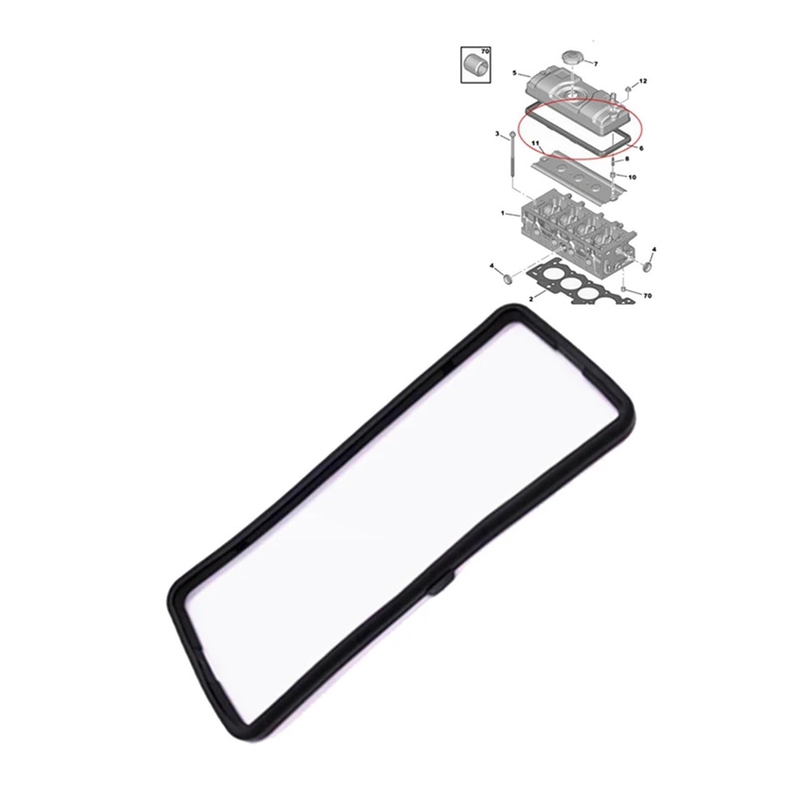 Guarnizione coperchio valvole, adatta for Peugeot, 206 207 306 106 1007 205 309 405/Citroen C2 AX 024954 023150P coperchio della valvola della testata