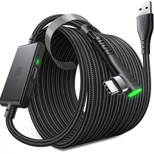 INIU Link Cable with Charging [16ft] for Meta Quest 3s Oculus Quest 3 Quest 2/Pro, Pico 4, PC VR, Steam VR, USB 3.0 High Speed Data Cable, USB C Charg