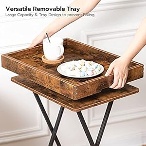 Hoobrotvtraytablefoldingtablewithremovableservingtraystabletvtraysnacktableforsmallspaceportableendtableforsnacksandmealsinlivingroomrusticbrownbf29bz01 Urban Country Home Decor Hoobro tv tray table folding table with removable serving tray stable tv tray snack table for small space portable end table for snacks and meals in living room rustic brown bf29bz01 urban country home decor
