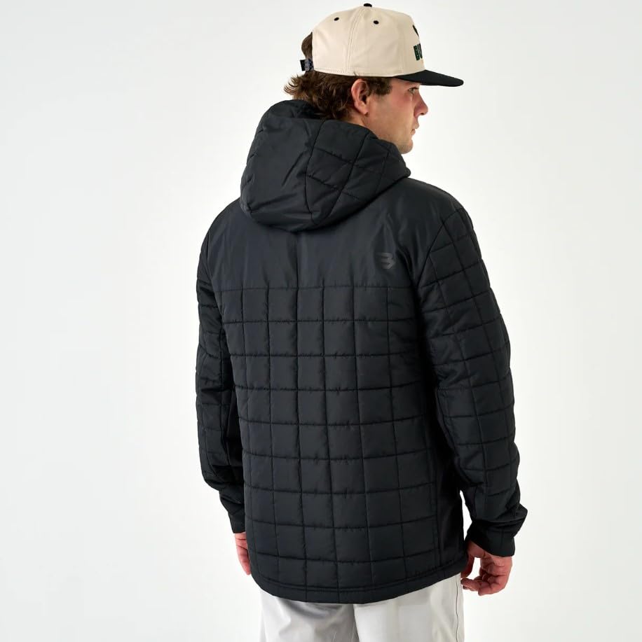 Image of BURLEBO Men's Puffer Jacket - Lightweight Quilted Winter Coat with Zipper Pockets