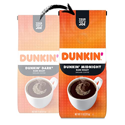 Dunkin' Donuts&reg; Ground Coffee, Dunkin' Midnight, 12 Oz Bag
